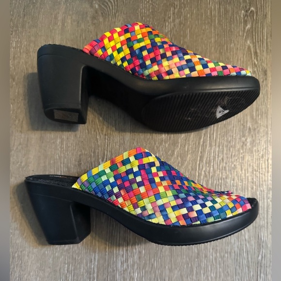 Bernie Mev Basket Weave Peep-Toe Sun Texas Rainbow - Picture 5 of 7